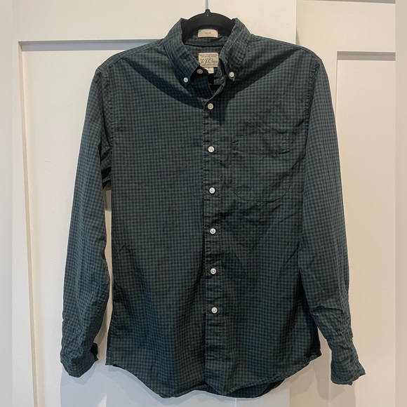 Jcrew men’s green plaid button down shirt, slim fit size S - Picture 2 of 5